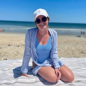 Hunza G Blue One Piece Swimsuit